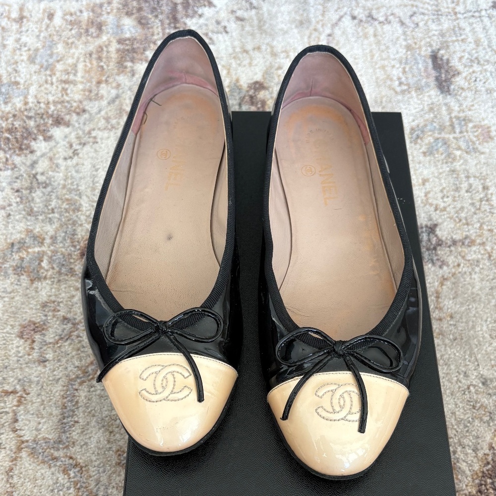 Two Tone Patent Chanel Ballet Flats 41